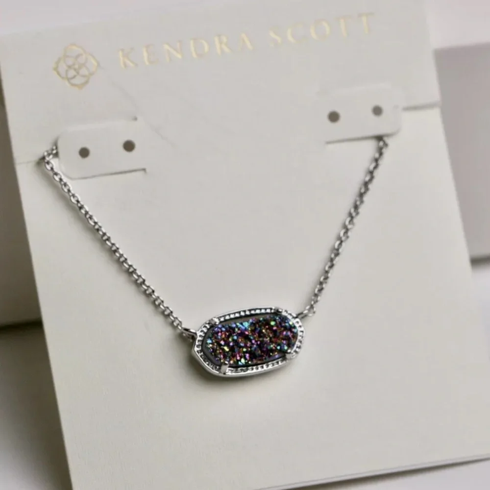 Kendra Scott Elisa Pendant Necklace In Multicolor Drusy